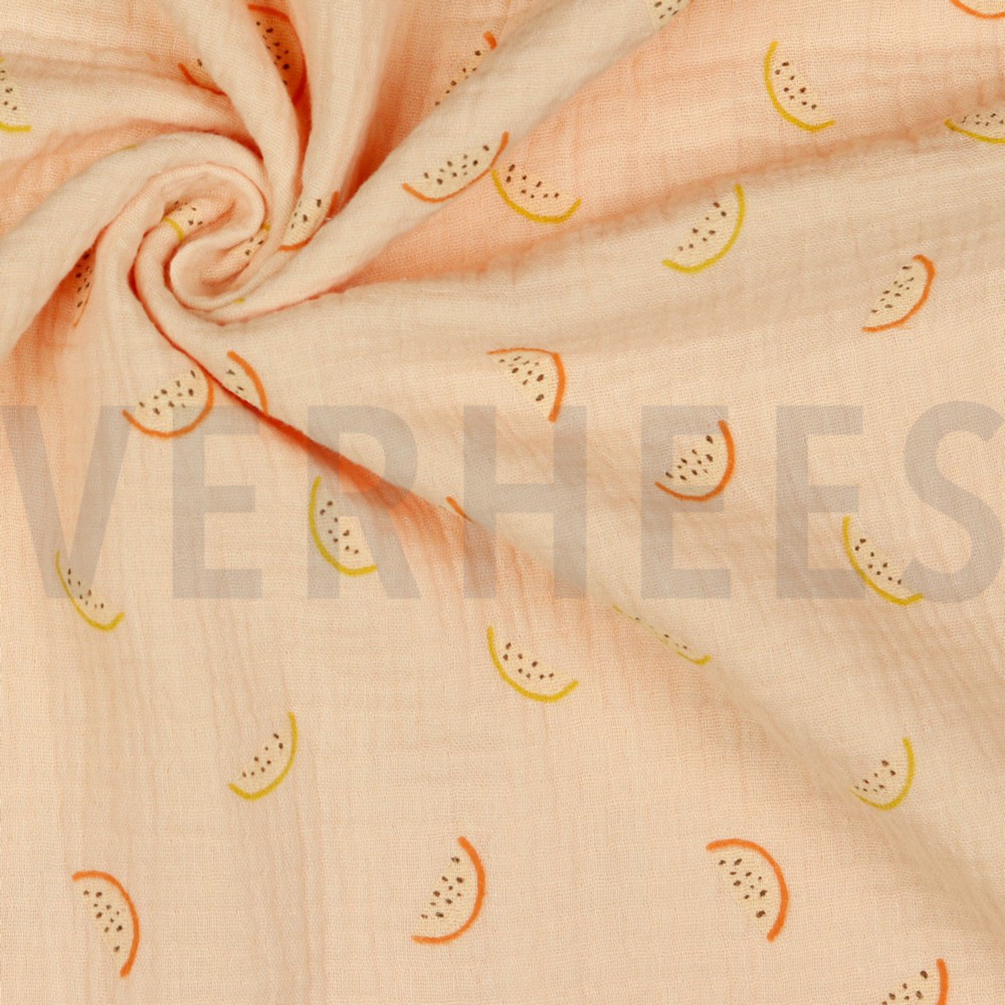 DOUBLE GAUZE GOTS MELONS LIGHT SALMON (high resolution) #3
