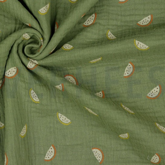 MUSSELIN GOTS MELONEN MOOSGRÜN #7