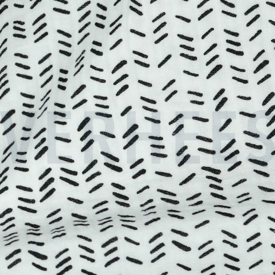 DOUBLE GAZE DE COTON RAYURES BLANC CASSÉ #7