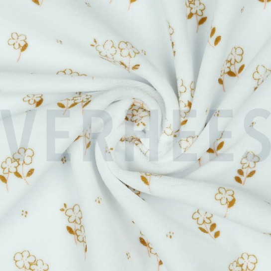 NICKY VELOURS BLUMEN WEISS #7