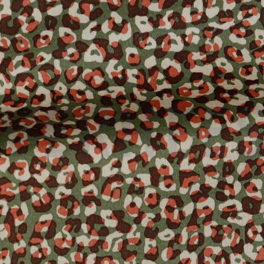 KATOEN SATIJN STRETCH DIERENHUID MOSGROEN #7