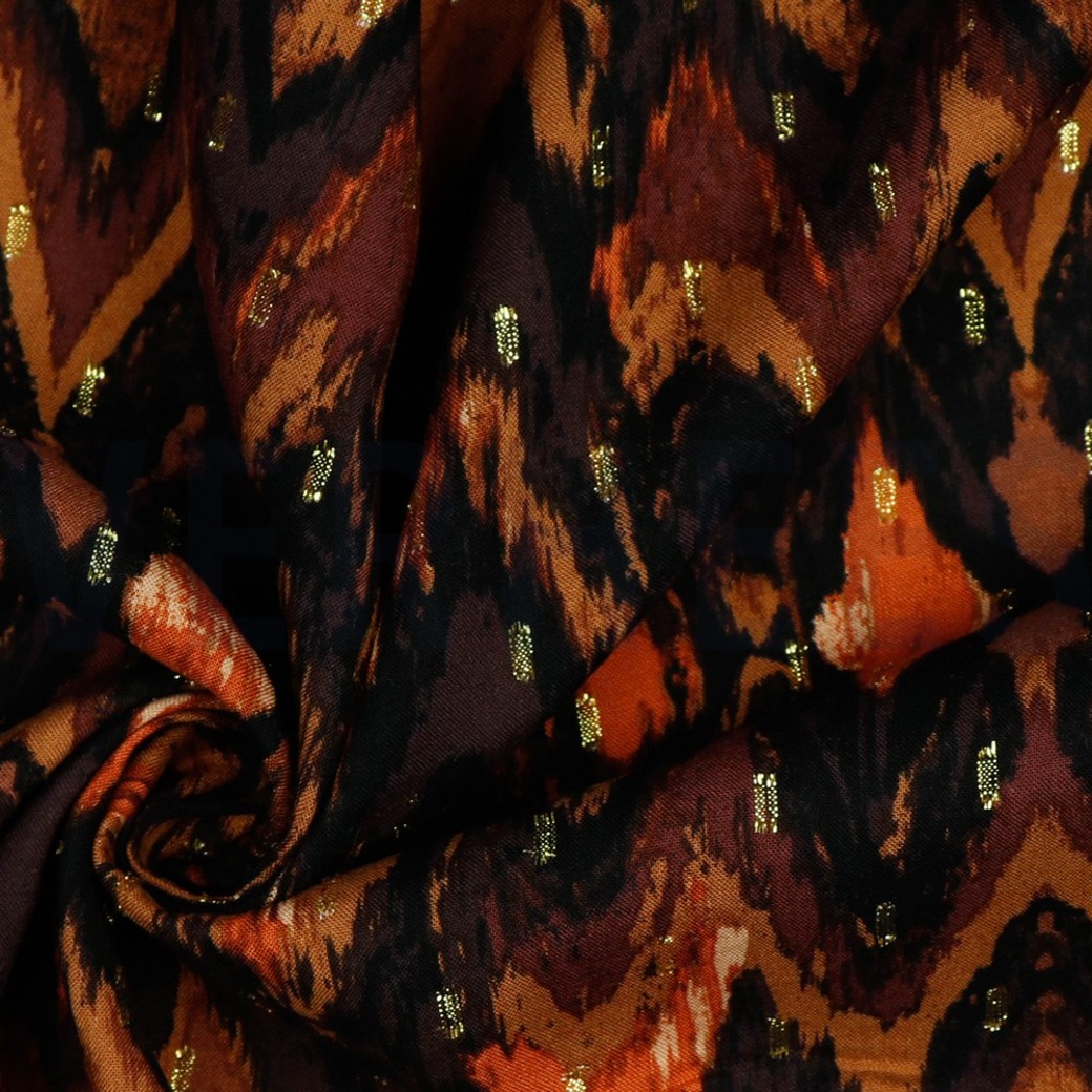 VISCOSE LUREX DIGITAL GRAPHIC DARK BROWN #3