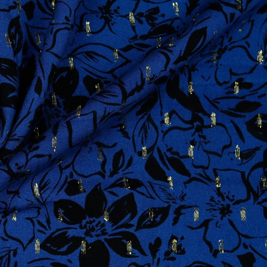 VISCOSE LUREX FLOWERS COBALT #7