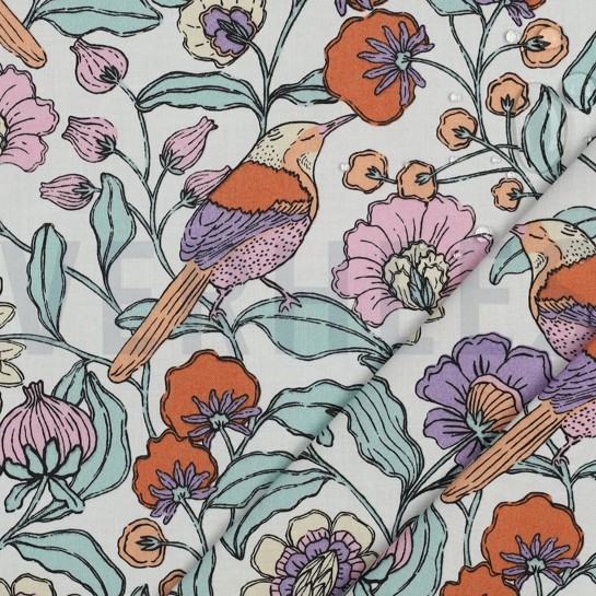 COTON ENDUIT FLEURS BLANC #7