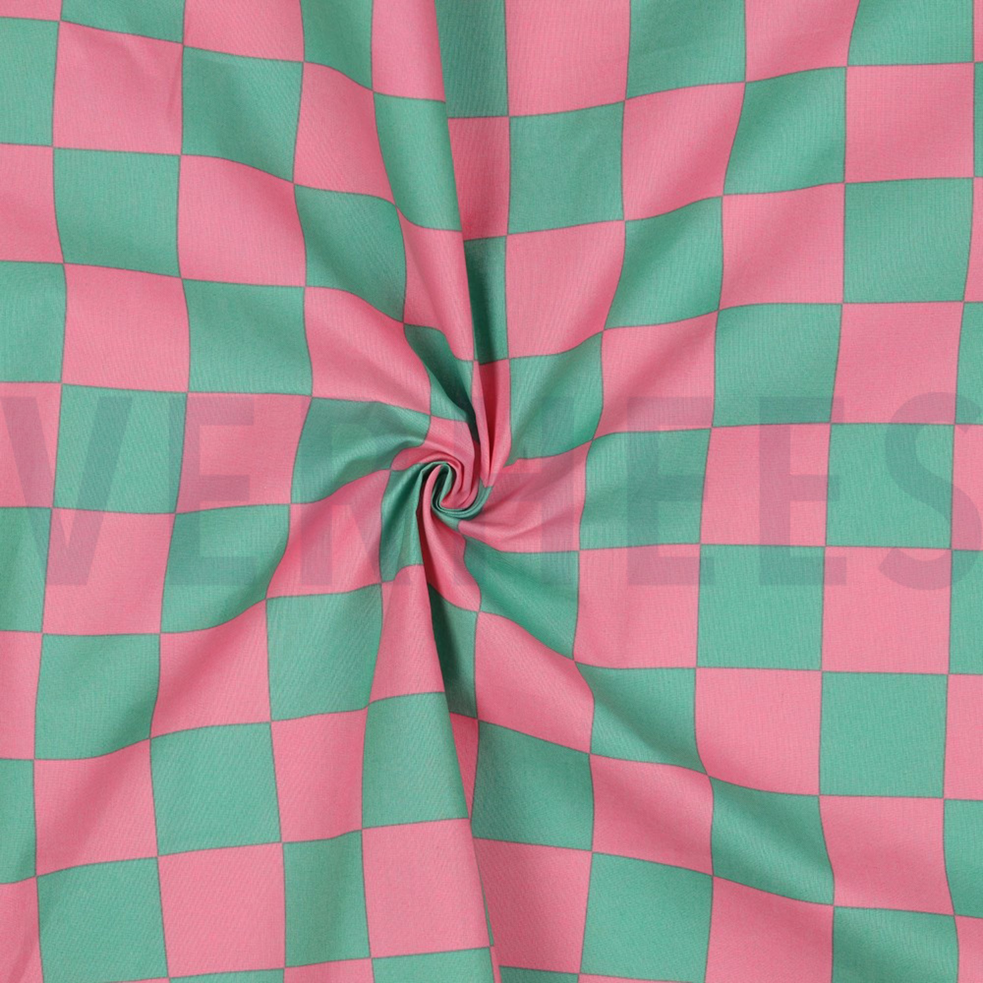 COATED COTTON CHECK GREEN / PINK (high resolution) #3