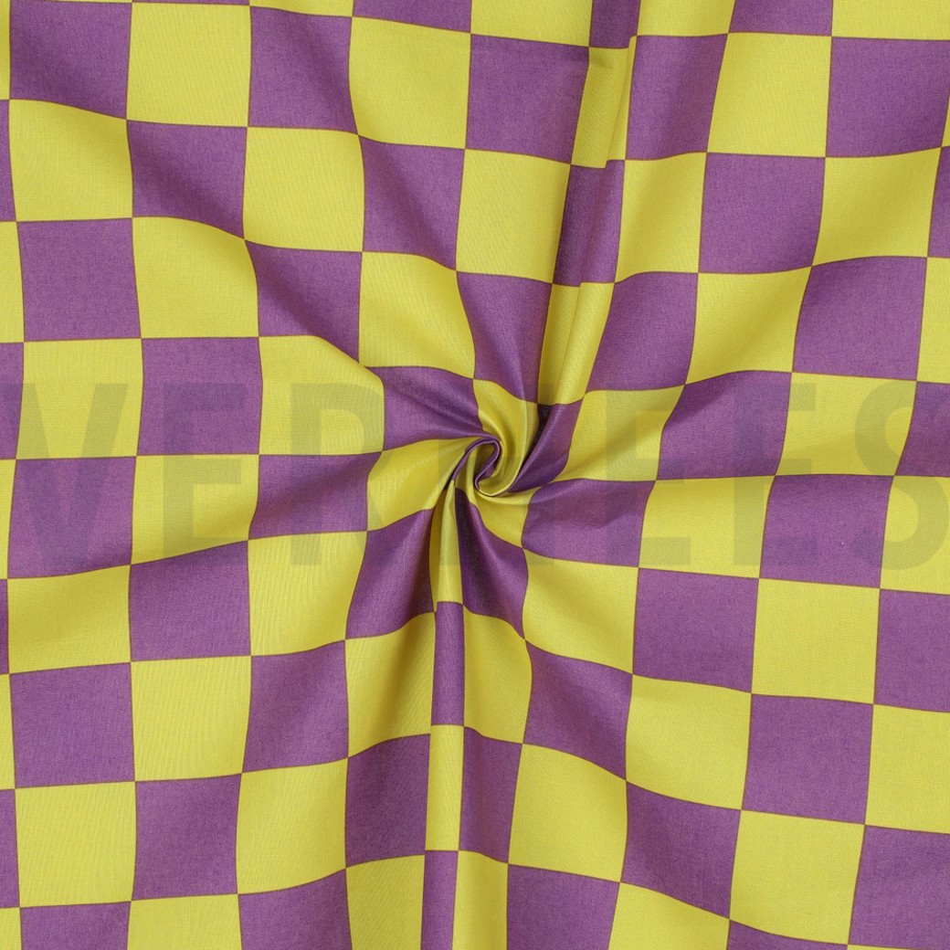 COATED COTTON CHECK YELLOW / PURPLE #3