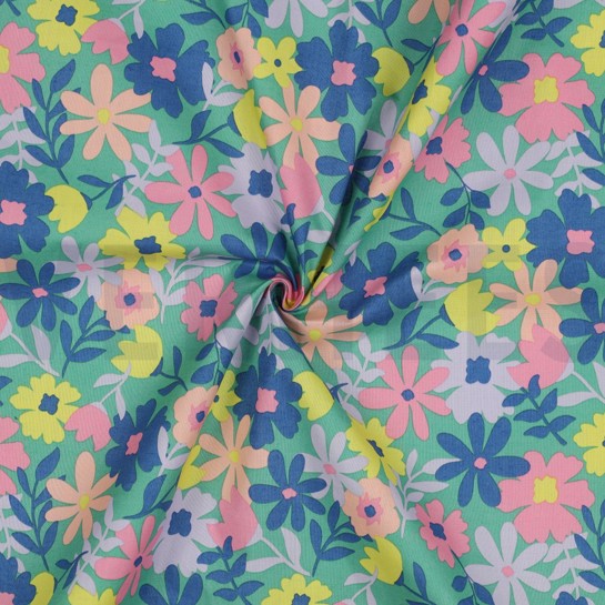 COATED COTTON FLOWERS GREEN #7