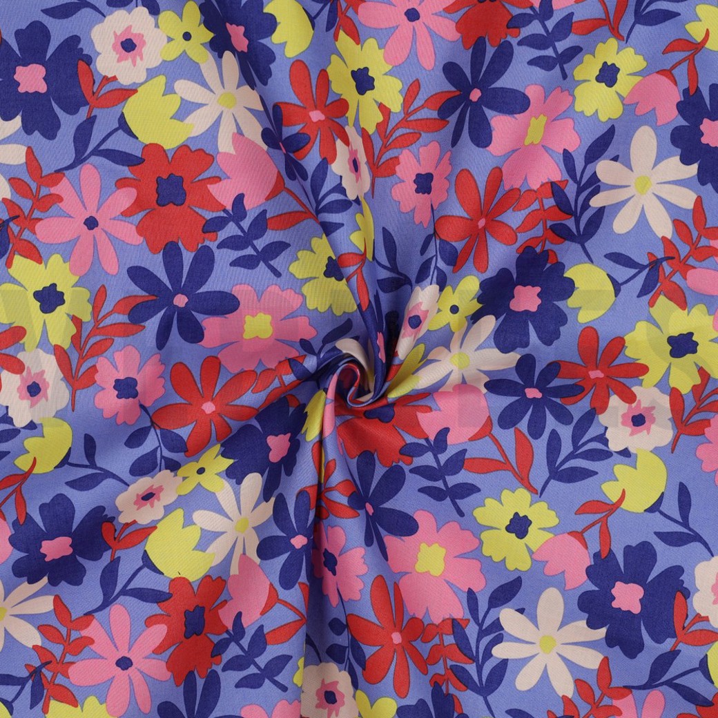 COATED COTTON FLOWERS BLUE #3