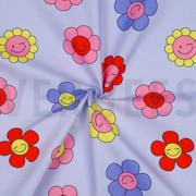 COATED COTTON HAPPY FLOWERS LIGHT BLUE (thumbnail) #3