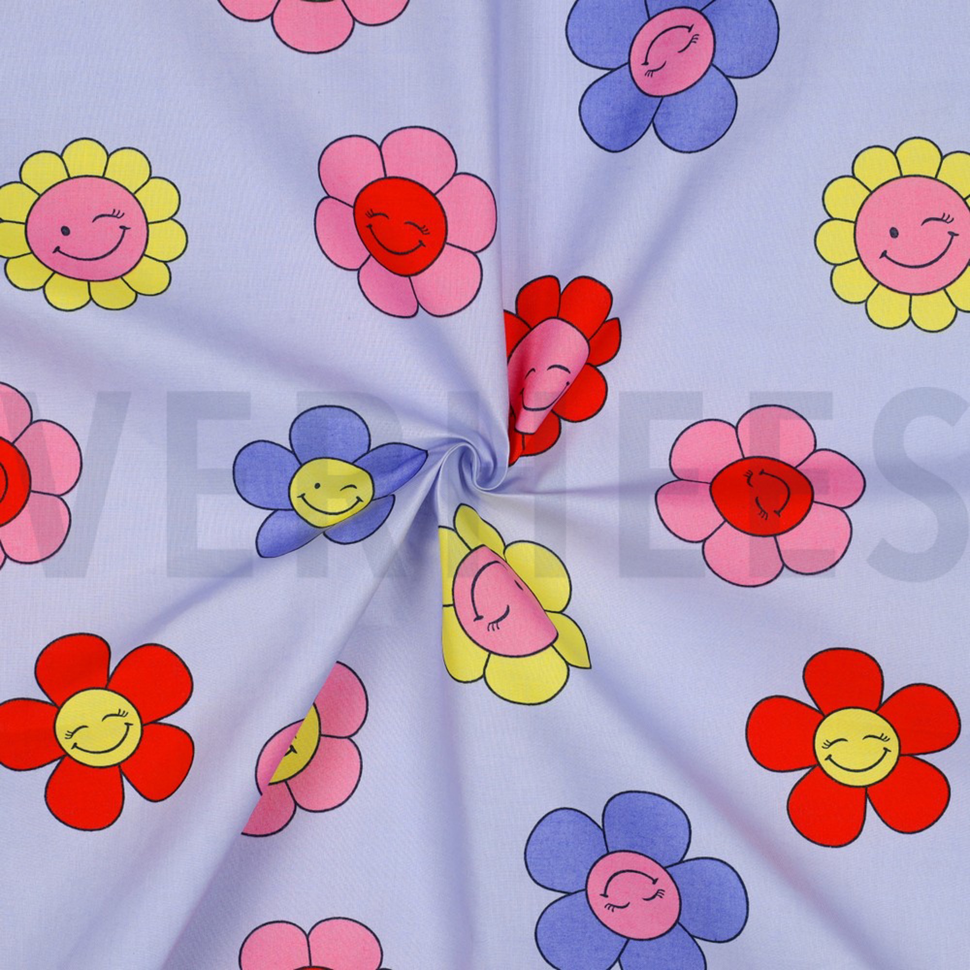 COATED COTTON HAPPY FLOWERS LIGHT BLUE (high resolution) #3