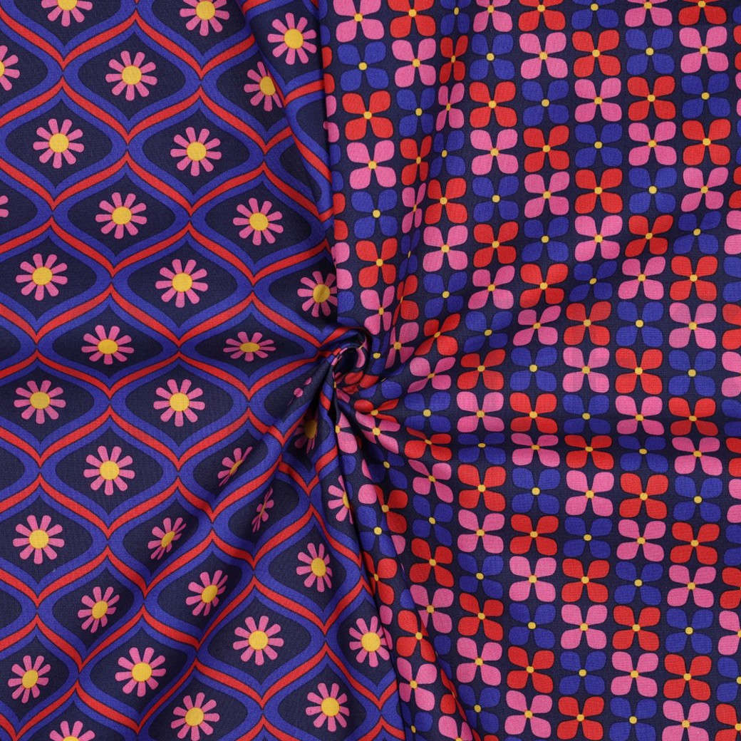 COATED COTTON FLOWERS NAVY #3