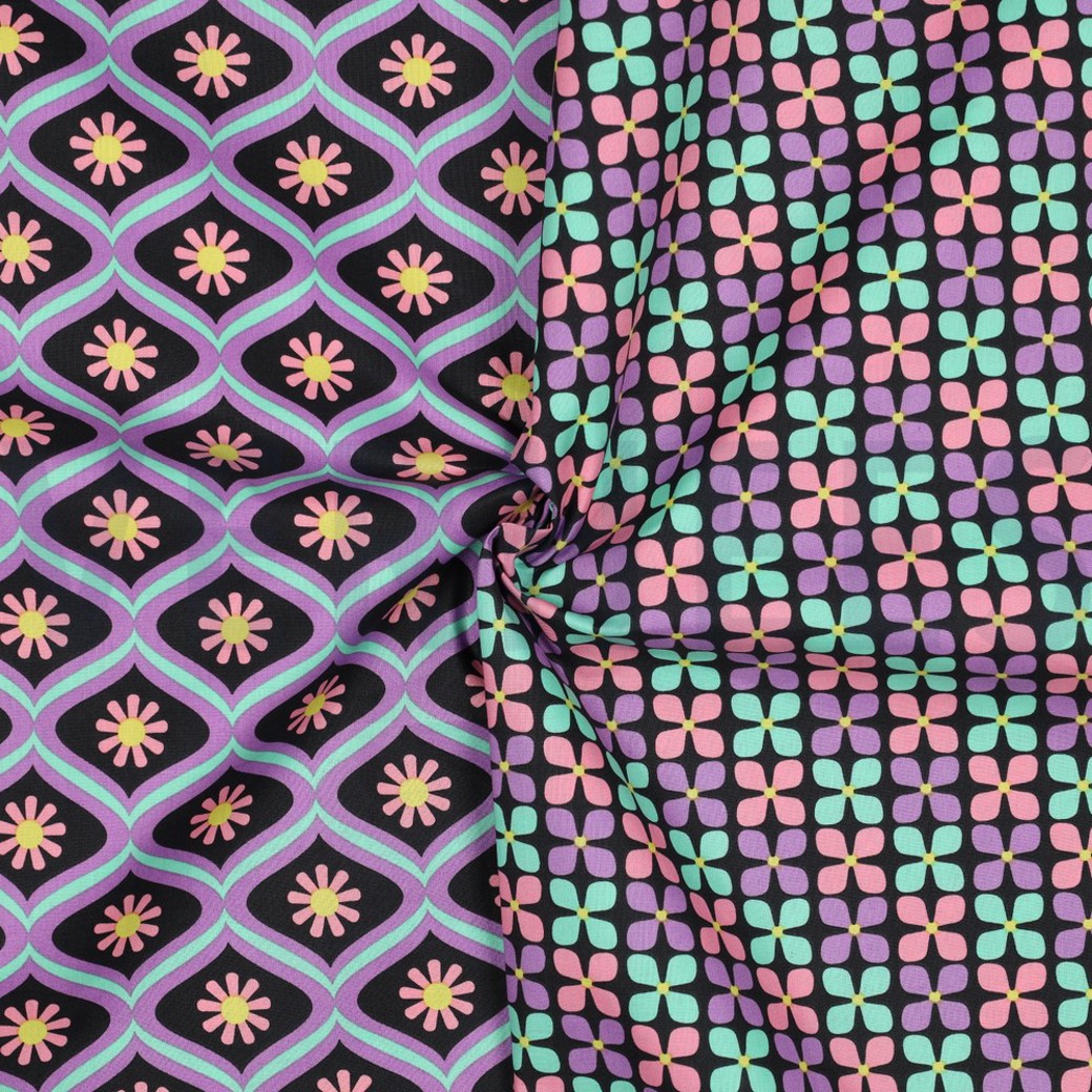 COATED COTTON FLOWERS BLACK #3