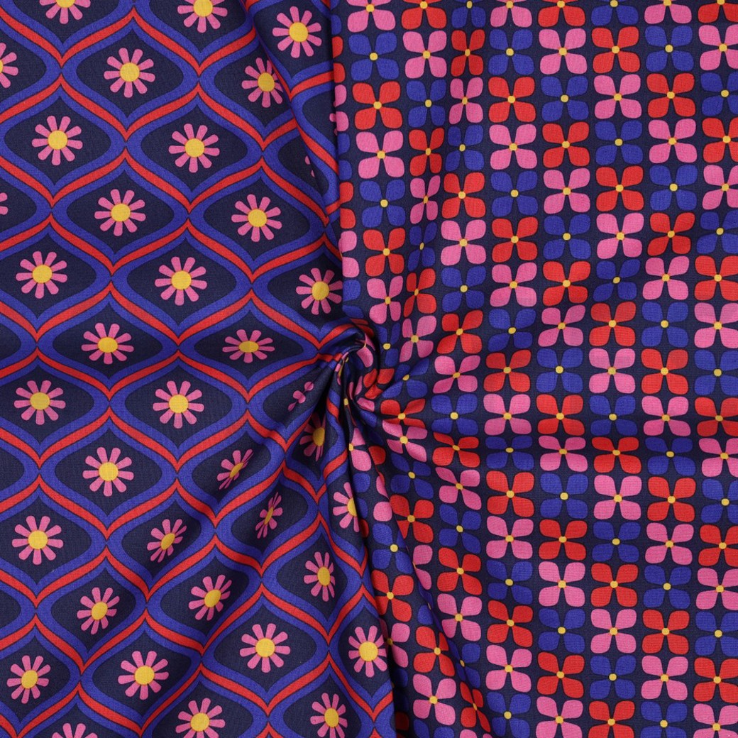 COATED COTTON FLOWERS NAVY #3
