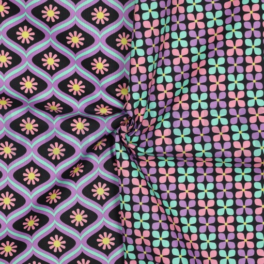 COTON ENDUIT FLEURS NOIR #7