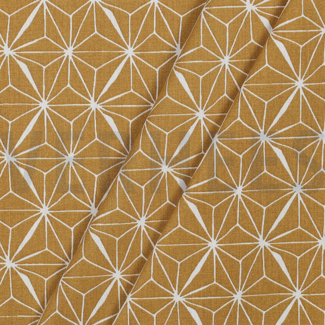 COATED COTTON ABSTRACT OCHRE #3