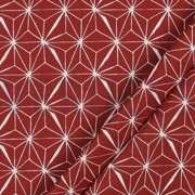 COATED COTTON ABSTRACT BRICK RED (thumbnail) #3