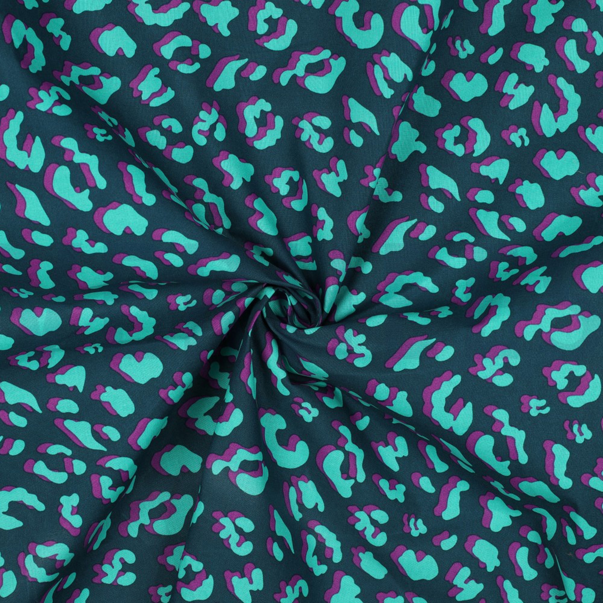 COATED COTTON ANIMAL SKIN PETROL (high resolution) #3