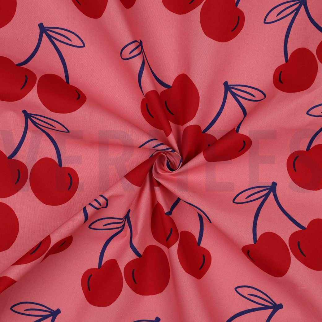 COATED COTTON CHERRIES PINK #3