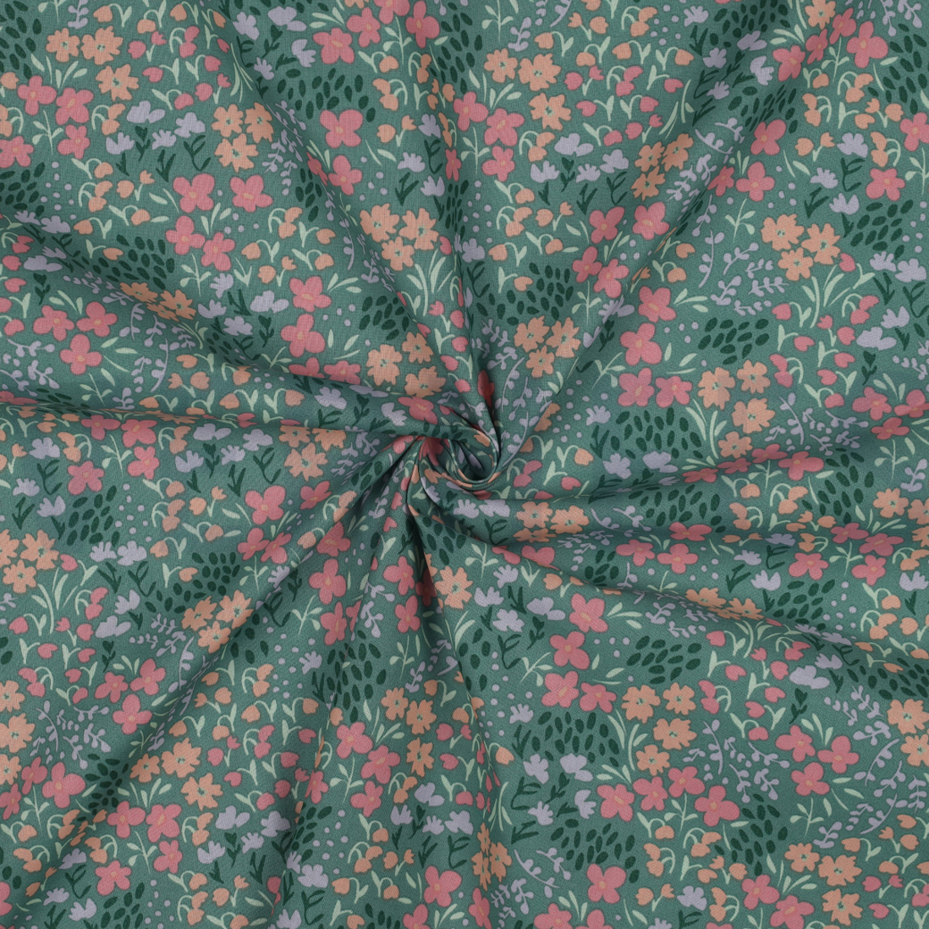COATED COTTON FLOWERS GREEN #3