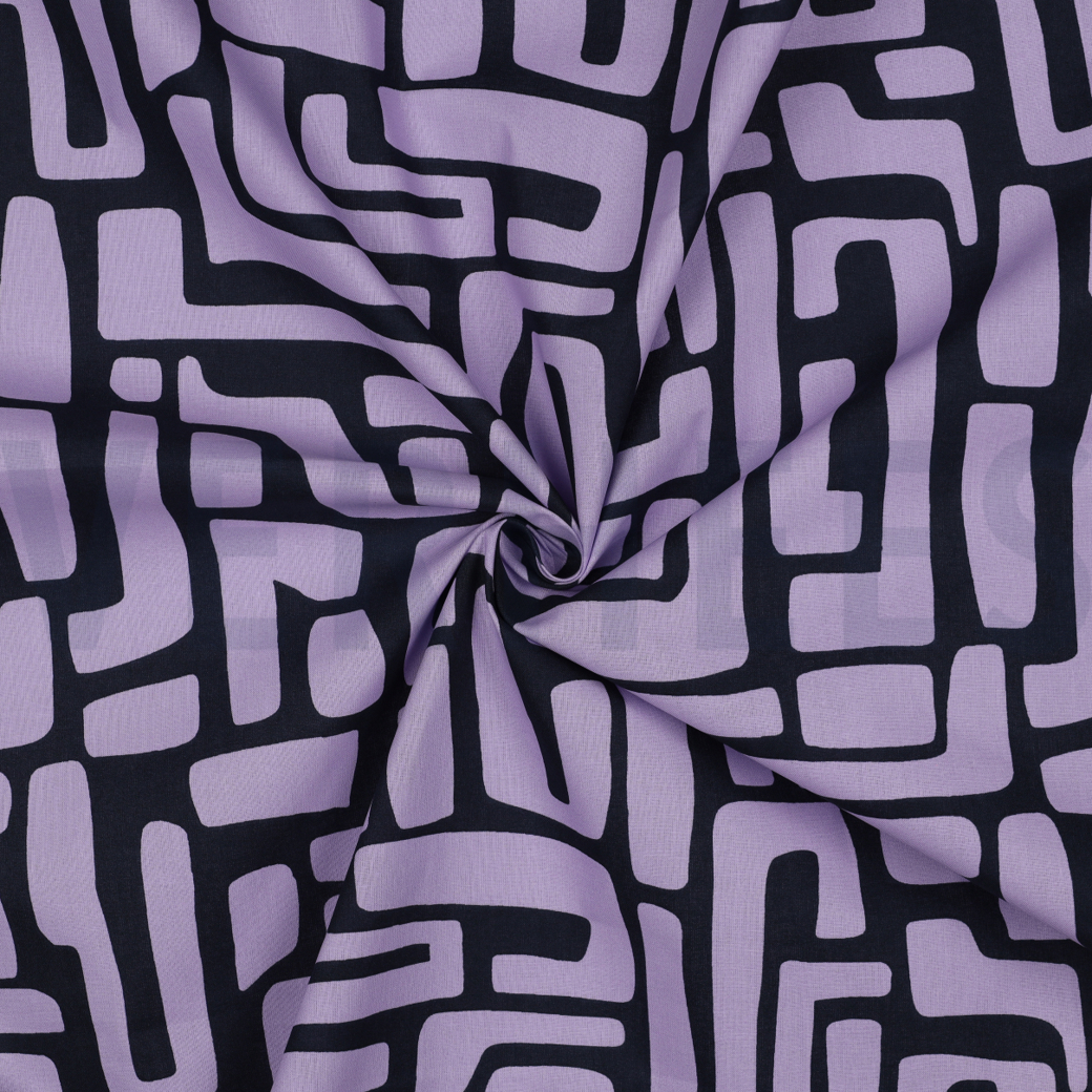 COATED COTTON ABSTRACT LAVENDER #3