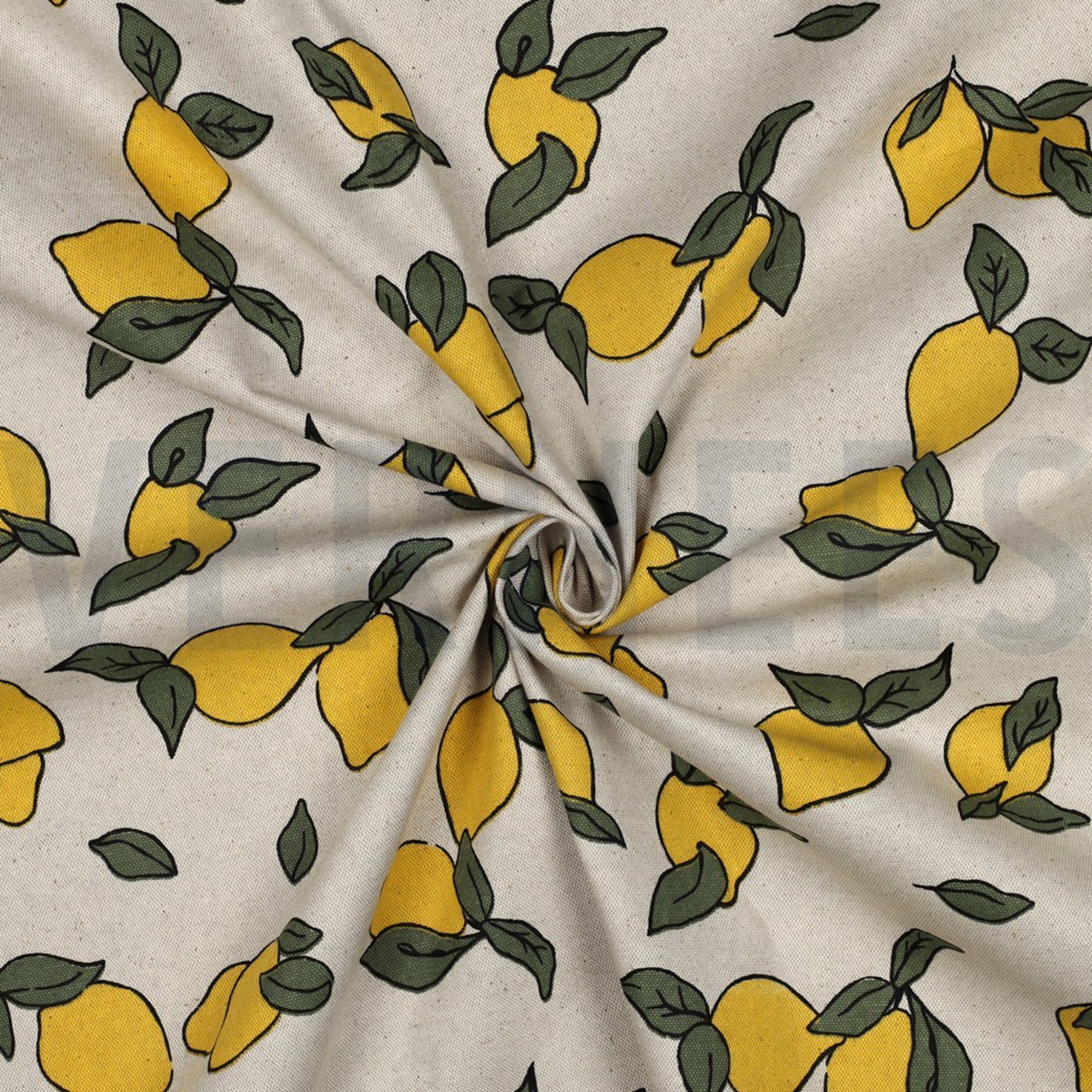 COATED CANVAS LINEN LOOK LEMONS NATURAL (high resolution) #3