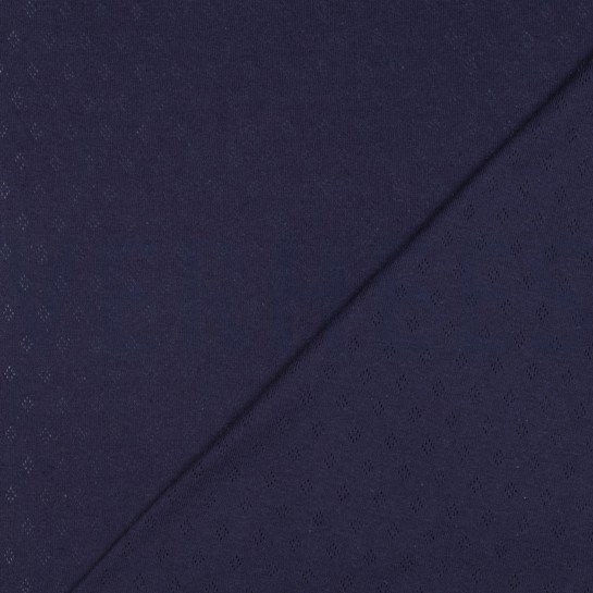 FEINSTRICKJERSEY AJOUR MARINEBLAU #7