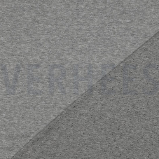 FEINSTRICKJERSEY AJOUR GRAU MELIERT #7