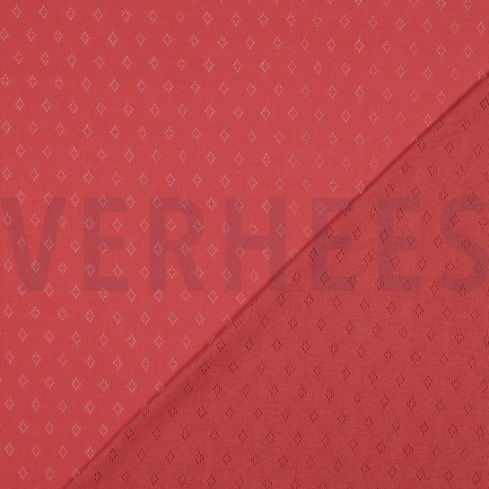 FEINSTRICKJERSEY AJOUR DUNKELROSA #7