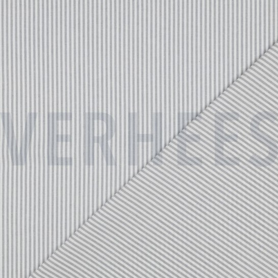 GARENGEVERFD POPLIN STREPEN 3MM GRIJS #7