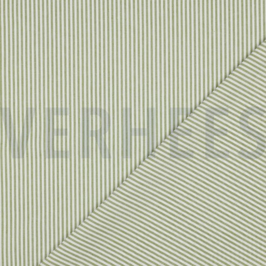 GARENGEVERFD POPLIN STREPEN 3MM OUDLIME #7