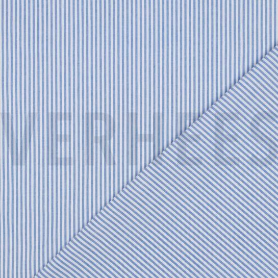 GARENGEVERFD POPLIN STREPEN 3MM HEMELSBLAUW #7