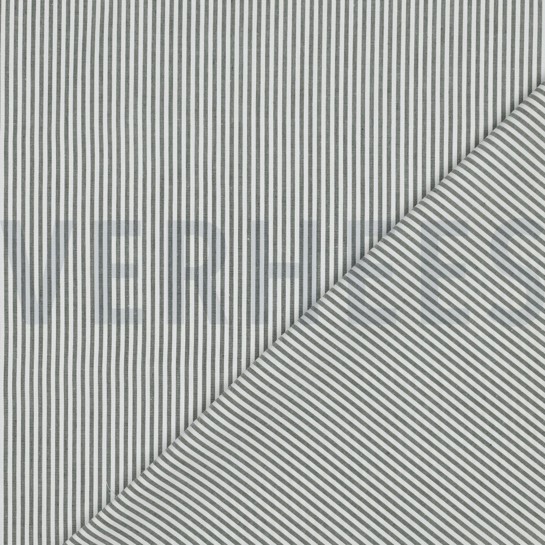 GARENGEVERFD POPLIN STREPEN 3MM DONKERGROEN #7