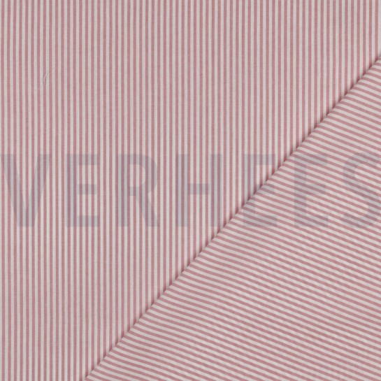 GARENGEVERFD POPLIN STREPEN 3MM OUDROZE #7