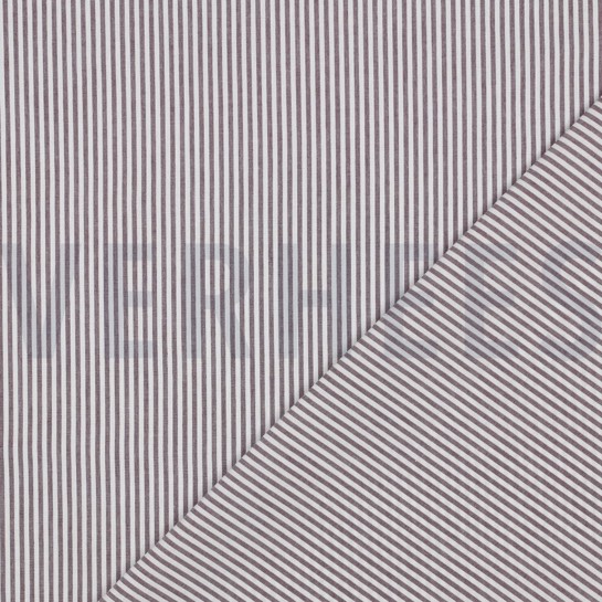 GARENGEVERFD POPLIN STREPEN 3MM AUBERGINE #7