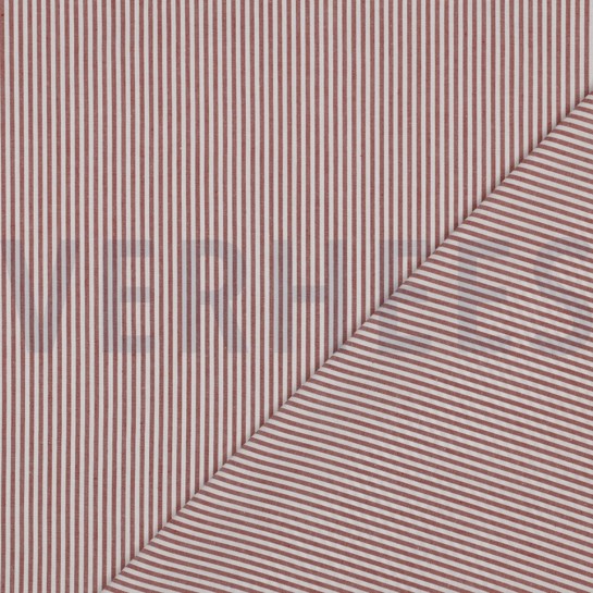 GARENGEVERFD POPLIN STREPEN 3MM TERRACOTTA #7