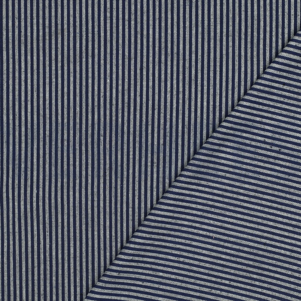 JACQUARD YARN DYED STRIPES NAVY #4