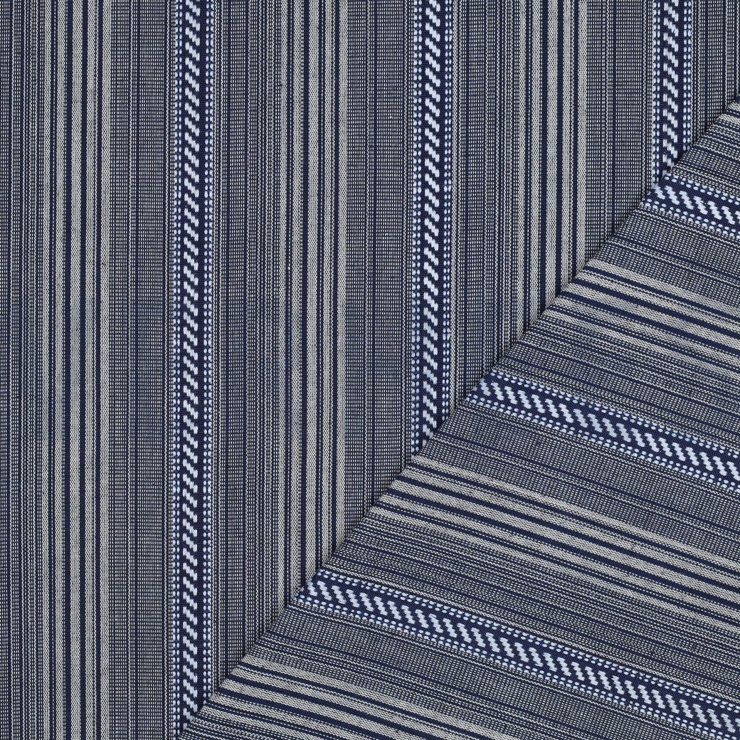 JACQUARD YARN DYED STRIPES NAVY #4