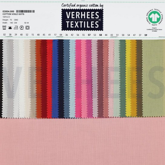 COTTON VOILE GOTS PINK #7