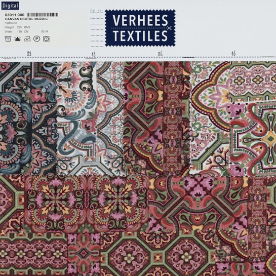 CANVAS DIGITAL MOSAIK BORDEAUXROT #7