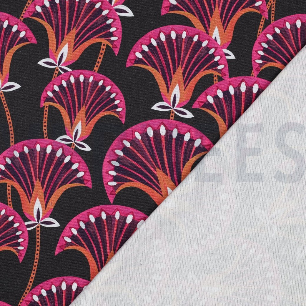 CANVAS DIGITAL FLOWERS ANTHRACITE #4