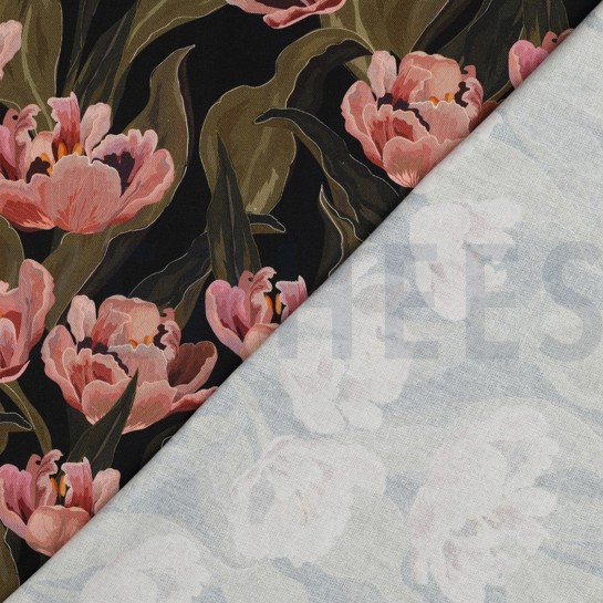 CANVAS DIGITAL BLUMEN SCHWARZ #7