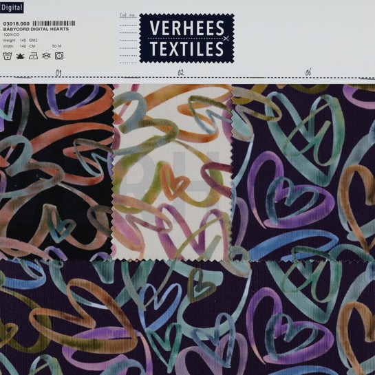 FEINCORD DIGITAL HERZEN DUNKELVIOLETT #7