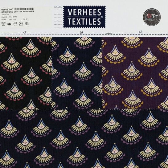 FEINCORD GLITZER BOHO MARINEBLAU #7