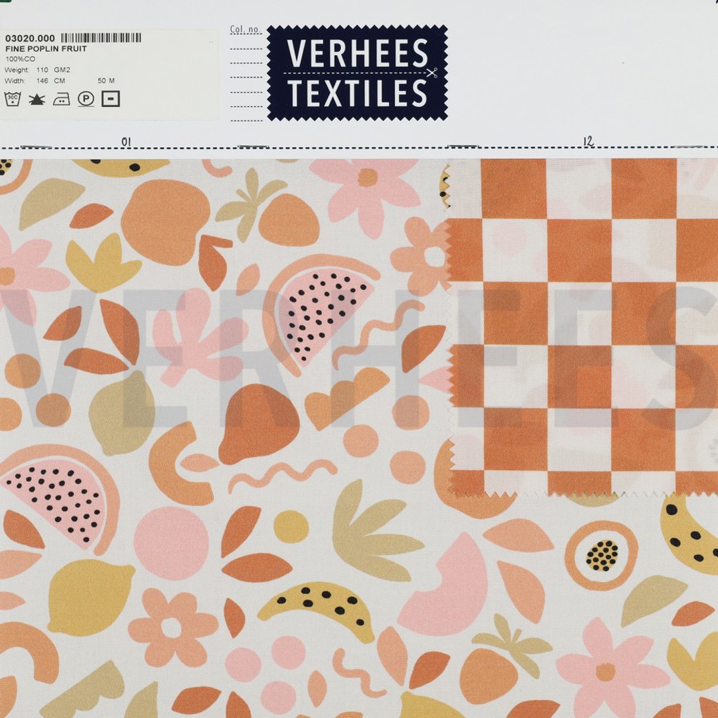 FINE POPLIN FRUIT OFF-WHITE / ORANGE #4