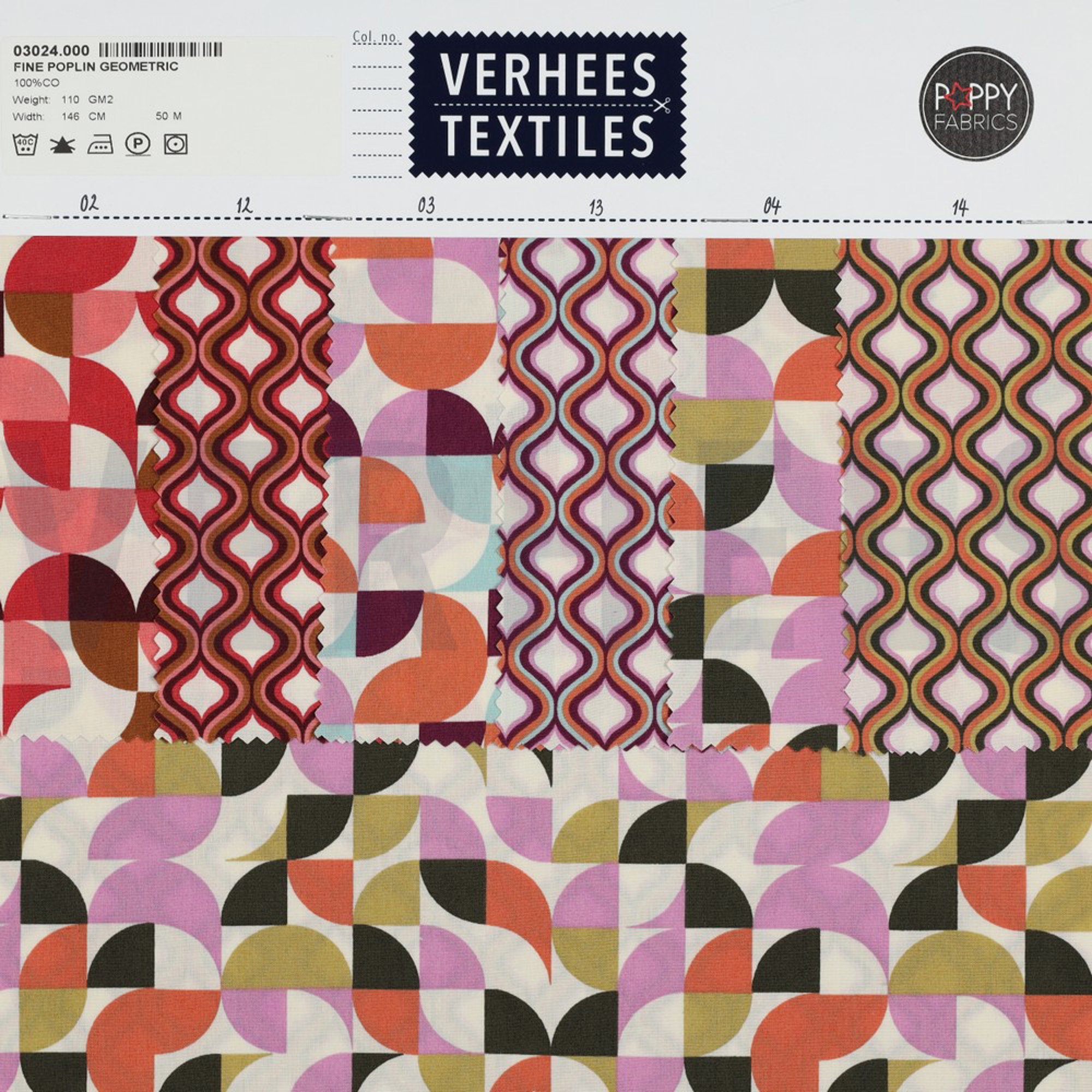 FINE POPLIN GEOMETRIC ECRU / DARK PURPLE (high resolution) #4