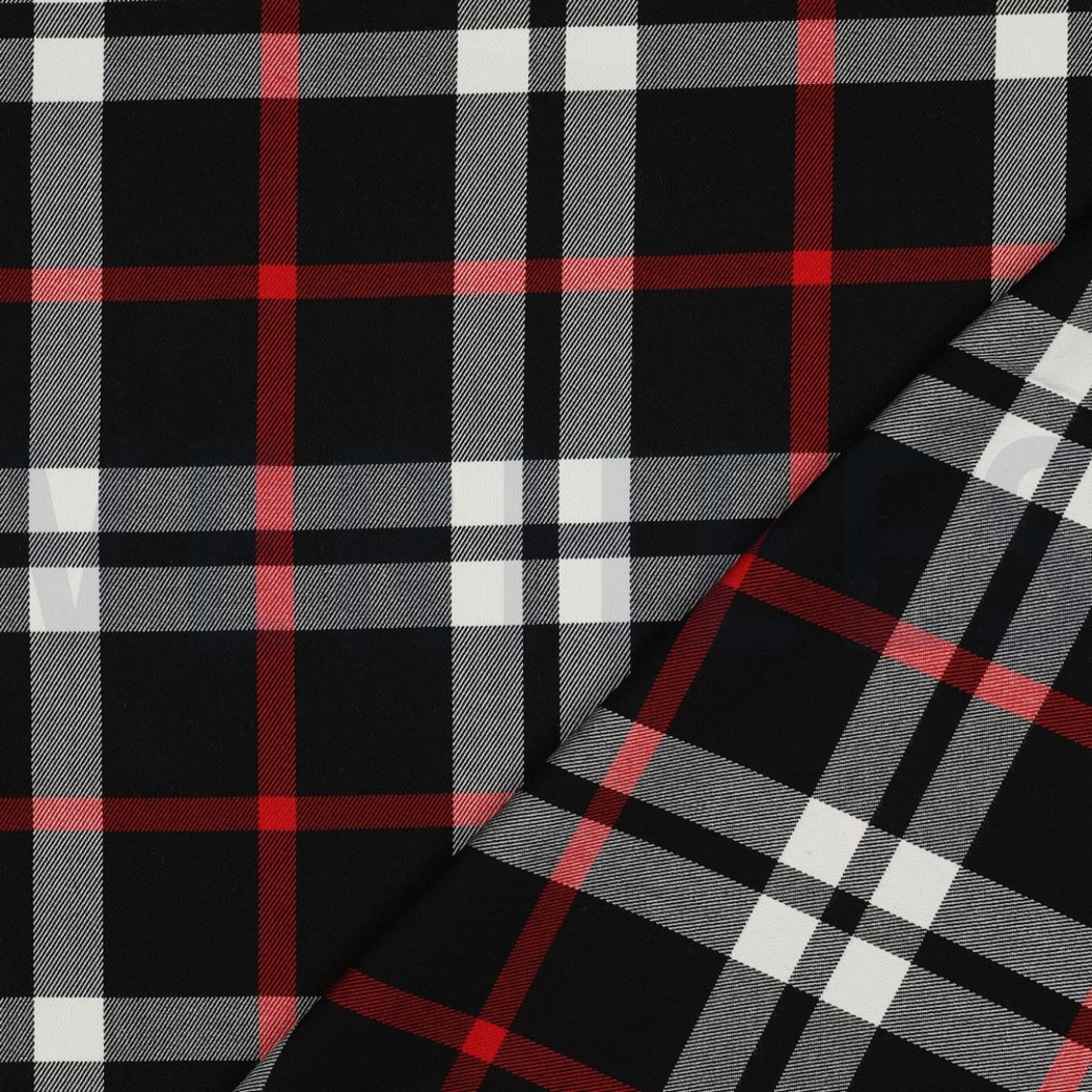 TARTAN CHECK BLACK/WHITE/RED BIG #4