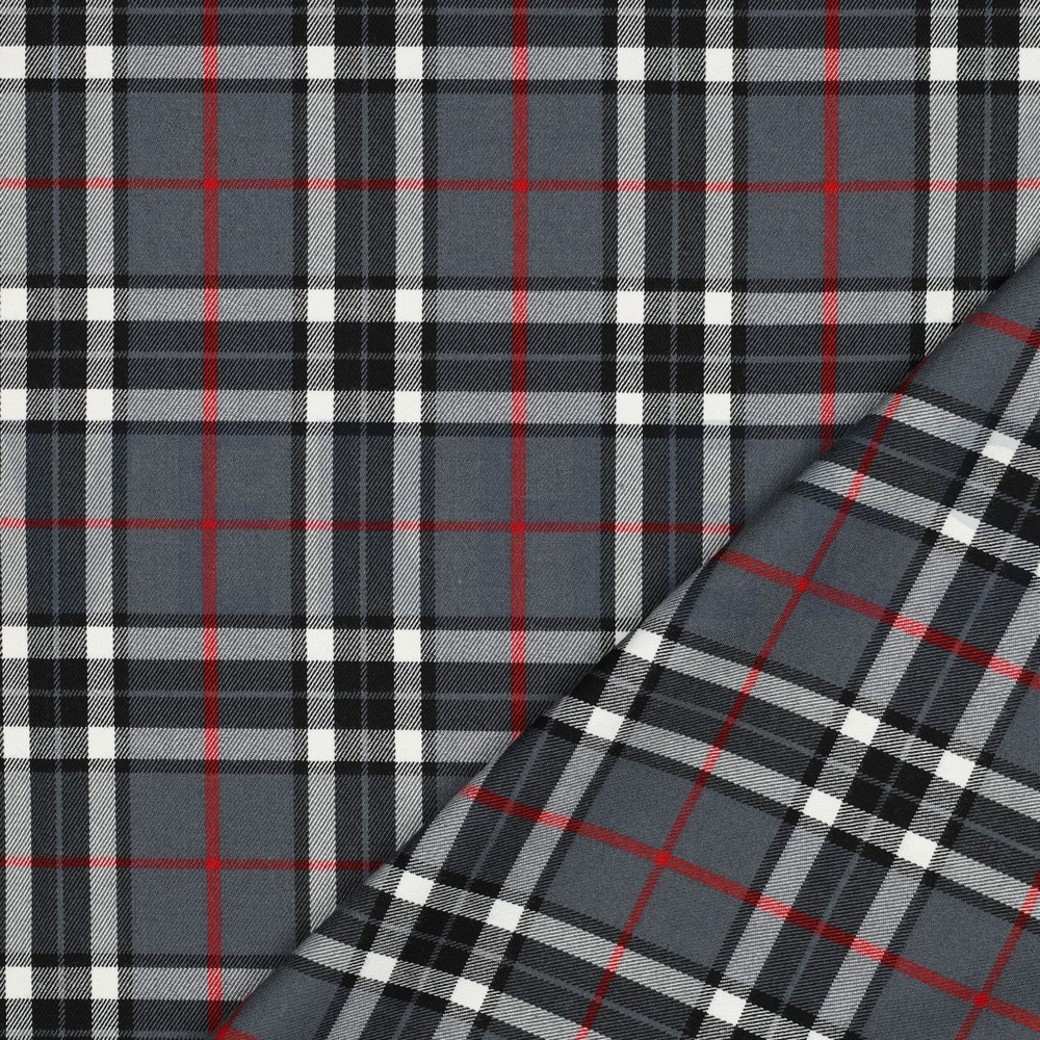 TARTAN CHECK GREY/BLACK/RED #4