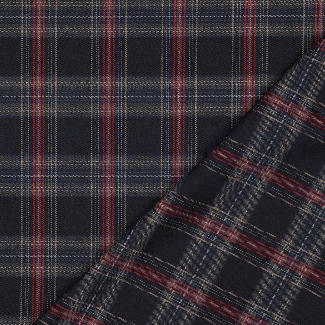 TARTAN CHECK NAVY/RED/CAMEL #4