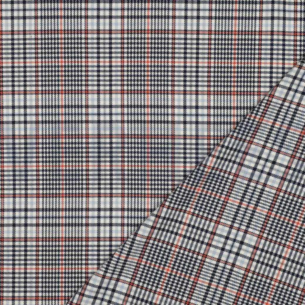 TARTAN CHECK ECRU/NAVY/ORANGE #4