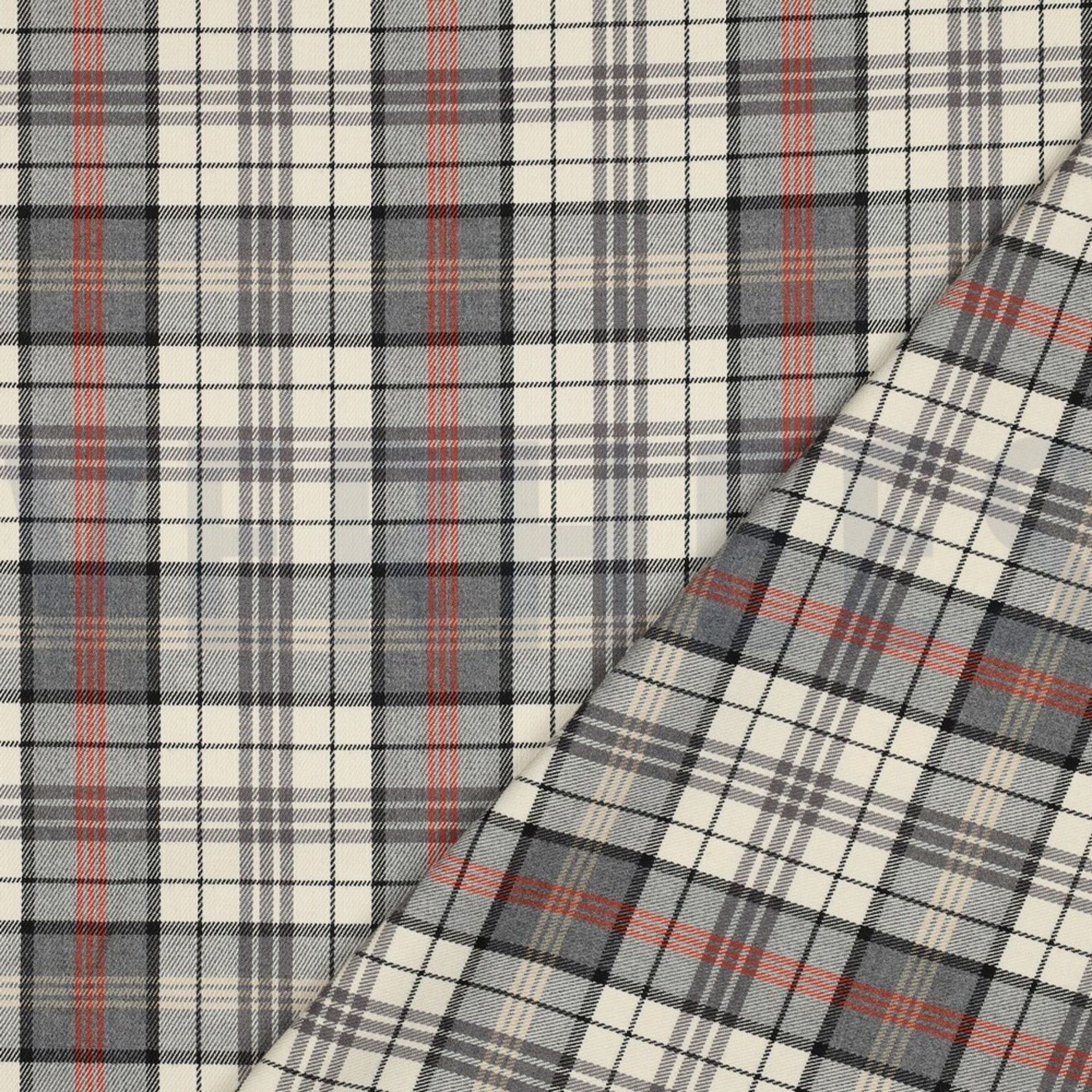TARTAN CHECK ECRU/GREY/ORANGE (high resolution) #4
